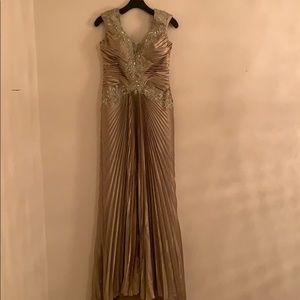 Evening dress , champagne and silver
